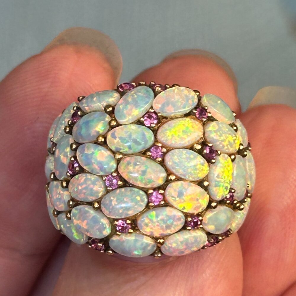 Lab Created Opal Cluster Ring - image 5
